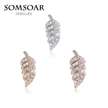 Somsoar Jewelry Deluxe Crystal Leaf Charms САМ Keys fit Leather wrappable Mesh Гривна от неръждаема стомана 10 бр./лот