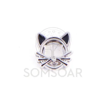 Somsoar Jewelry Lovely Cat Slide charms fit Leather wrap Mesh Гривна гривна от неръждаема стомана 10 бр./лот