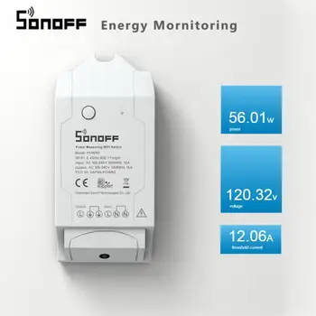 Sonoff POW R2 Таймер Smart САМ Wifi Remote Control Switch 16A мониторинг на потреблението е съвместим с Алекса Amazon, Google Home