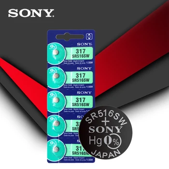 Sony оригинал 317 SR516SW SR516 1.55 V азотен сребро бутон клетки монета батерия с висок капацитет калкулатор кола с дистанционно управление