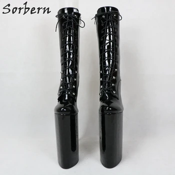 Sorbern екстремно висок ток 30 см ботуши за кроссдрессинг платформа стягам ледибой обувки къси ботуши жени потребителски цвят