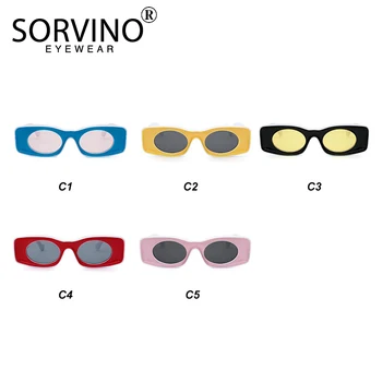 SORVINO INS популярни унисекс бонбони цвят на правоъгълник слънчеви очила за жени, мъже тенденция оптичен компютър, слънчеви очила Oculos Grau De