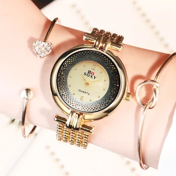 SOXY нови дамски часовници Сребърен / Златен / черен луксозни кухи Стоманени часовници дамски Hombre Кварцов ръчен часовник метални часовници ретро Relogio