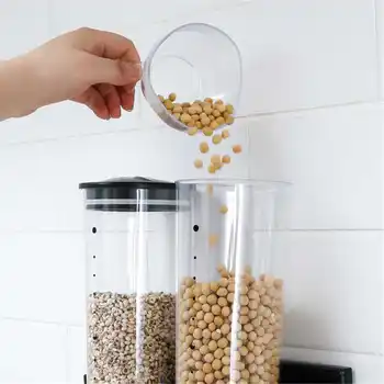 Space-Granola-Dispenser-Wall-Nuts-Dispenser-Triple-Mount-Dry-Triple-Beans-Trail-7-5oz-Container-Smart-Candy-Cereal-Mix-кутия за храна