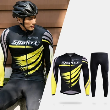SPAKCT Колоездене Джърси комплект дишаща МТВ велосипед дрехи с дълъг ръкав под наем Ciclismo облекло спортен екип, спортни дрехи меки панталони