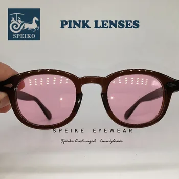 SPEIKE индивидуални стари розови лещи, слънчеви очила Джони Деп Lemtosh стил ретро очила могат да бъдат късогледство слънчеви очила