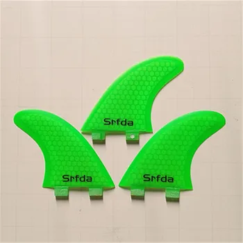 Srfda surf fins за FCS box нов дизайн surf fins / surfboard fins / high performance (Tri-set) Green fins of сърфирах
