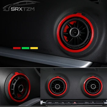 SRXTZM Car Air Conditioning Air Outlet декоративно пръстен за Audi A3 2013-2017 и S3 RS3 2013-2016 AC Vent Refit Trim Cover Sports