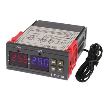 STC-3018 дигитален регулатор на температурата на интелектуалния НПМ сензор за температурата на термостата на фризера, хладилника инкубационният хладилник