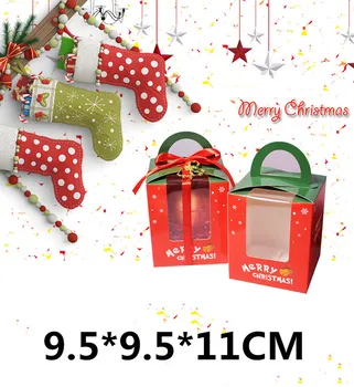 StoBag 10pcs Cookie Box Christmas Candy Box Коледа Собственоръчно Сам Small Cake Gifts Packaging Собственоръчно Party Show Supplies