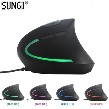 SUNGI USB Wired Mouse Computer Game оптична мишка 6D ергономична вертикална мишката 4800DPI за игра офис употреба