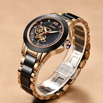 SUNKTA нови розови златни часовници дамски кварцови часовници дамски топ марка луксозни дамски Ръчни часовници момиче часовници жена подарък Zegarek Damski