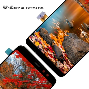 Super AMOLED на Samsung Galaxy A8 2018 A530 A530F A530DS A530N SM-A530N LCD сензорен дисплей дигитайзер в събирането + инструменти