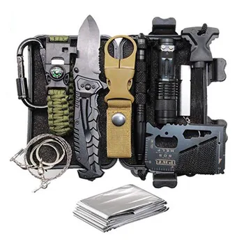 Survival Gear авариен раница Survival Kit инструмент за къмпинг, туризъм, лов, риболов, подаръци за мъже, татко гадже тийнейджър момче