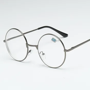 SWOKENCE фотохромичните анти-син лъч късогледство очила рецепта -0,5 до -6 жените и мъжете сплав кръгла рамка на разстояние очила F178