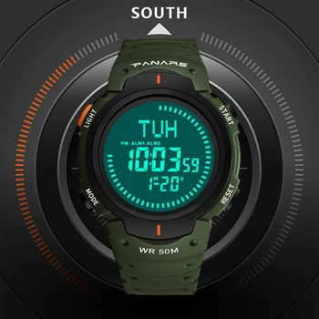 SYNOKE Compass Спорт на открито за да гледате Екстремни спортове сигнал за бедствие часовници плуване цифрови водоустойчив часовник мъжки мъжки часовник