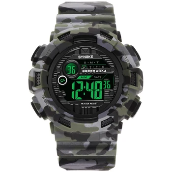 SYNOKE камуфлаж, военни цифров часовник външен led дисплей луксозни ударни спортни часовници нов мъжки електронни часовници