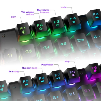 T3 Акумулаторна безжична цветна светлина гейминг клавиатура, мишка и комплект за лаптоп