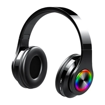 T6 Безжични спортни Bluetooth 5.0 слушалки с микрофон сгъваема активен шум глава стерео HiFi слушалки, безжични