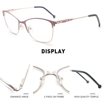 TANGOWO метал дамски рамки за очила, оптично рецепта за очила рамка прозрачни лещи очила с розови очила рамка 2020 нов дизайн