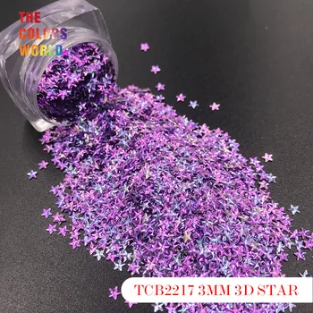 TCT-176 Star Shape 3D Effect Colorful Glitter 3 ММ For Нокти Glitter Nail art Nail Gel Decoration Makeup Facepaint Decoration направи си САМ