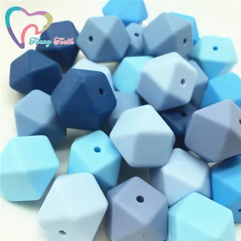 TeenyTeeth 50шт 57 цвята силиконови шестоъгълник мъниста Silicone Teething Beads САМ силиконови шестоъгълник свободни мъниста за детски играчки, за никнене на млечни зъби