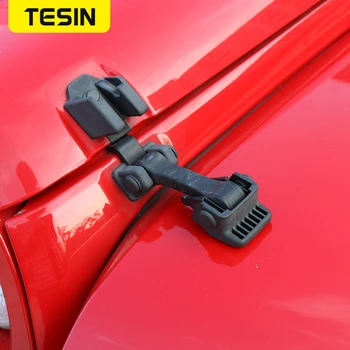 TESIN качулки на двигателя затвори капака за Jeep Wrangler JK 2007-2017 ABS оригиналния Черен заключване на капака за Jeep Wrangler Автомобилни ключалки капака