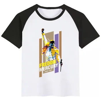 The Queen Band Freddie Mercury Girls Tshirt Смешни Print T Shirt Момиче Teen Clothes White Round Neck Short Sleeve