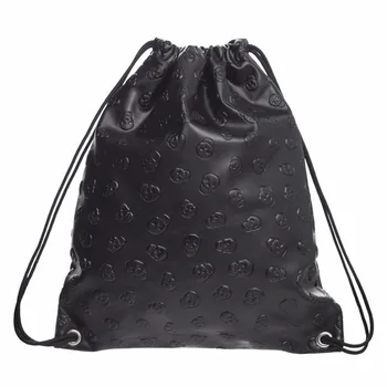 THINKTHENDO череп дантела мода раница за пътуване на жени раници чанта нов унисекс черни кожени чанти случайни