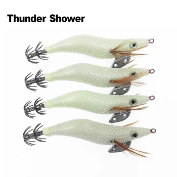 Thundershower 8 бр. / лот 2.5# 3.5# бял скариди и калмари куки риболовни примамки морски риболов калмари приспособления