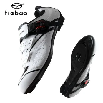 Tiebao Road Cycling Shoes Ultralight Self-Locking White Professional Cleat SPD-SL Pedal Racing Bike под наем мъжки маратонки дамски