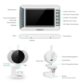 TMEZON 1080P Baby Monitor HD Wifi безжична домашна Сигурност 2 * 2.0 MP IR камера за видеонаблюдение мрежа с двустранно Аудиокамерой наблюдение