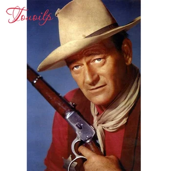 Touoilp 5D Western Cowboy John Wayne сам диамантена бродерия квадратни и кръгли диамантени комплекти декоративни сам диамантена живопис планина