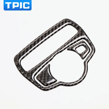 TPIC Carbon Fiber превключвател фарове рамка капак тапицерия на колата стайлинг стикер за Mercedes C Class W205 C180 C200 GLC аксесоари
