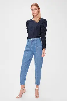 Trendyol Pocket Detail High Bel Балон Jeans TWOAW20JE0278