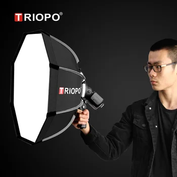 TRIOPO 65 см чадър софтбокс преносим открит осмоъгълник за Godox Yongnuo Flash Speedlite софтбокс фотографско студио аксесоари