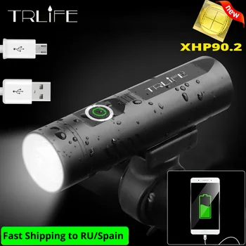 TRLIFE XHP90 Bike Light USB Акумулаторна батерия led 5200mAh МТБ предната лампа 3T6/3L2 фарове ultralight led фенерче под наем светлина