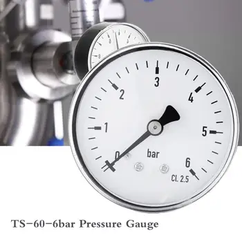 TS-60 0-6bar измерител на налягането на въздуха 2.3 инча течна вода масло горивен манометър хидравличен вакуум манометър тестер измервателни инструменти