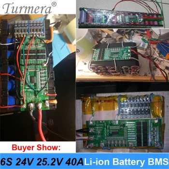 Turmera 24V 25V 6S 40A 18650 литиево-йонна батерия BMS-защитена такса, с баланс за батерии на винтоверти 25V и батерии на електронното наем