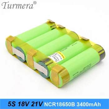 Turmera нов 18650 батерия 3400mah ncr18650b 18v 21v акумулаторен блок за отвертка батерии запояване, заваряване на газ конфигуриране на батерията