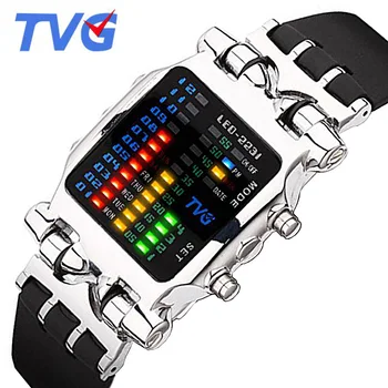TVG Мъжки спортни часовници, мъжки led цифров часовник силиконов каучук електронни часовници мъжки часовници Relogio Masculino horloge mannen