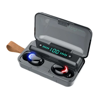 TWS Bluetooth V5.0 слушалки Безжични слушалки с микрофон спортни водоустойчиви слушалки, зарядно устройство за мобилни телефони с Android