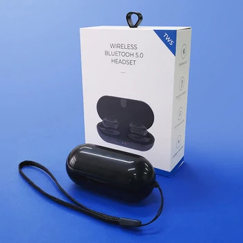 TWS Bluetooth слушалки 5.0 безжични слушалки спортни слушалки 3D стерео звук втулки с преносим микрофон и зарядно устройство скоростна
