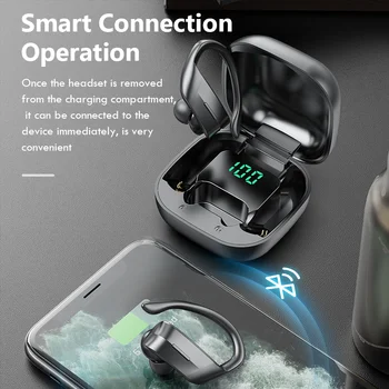 TWS безжични слушалки V5.0 Bluetooth слушалки на Ухото на куката Спорт бягащи слушалки шофиране бизнес безжични слушалки с микрофон