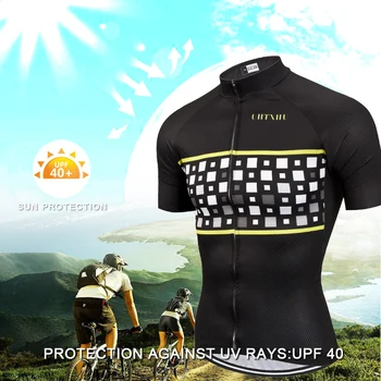 Uhtxhu 2020 Колоездене набор от мъжете Колоездене Джърси набор от МТВ велосипед облекло дишащ, анти-UV пътен под наем дрехи Колоездене облекло
