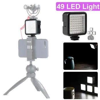 Ulanzi Ultra Bright 49 LED Video Light with 3 Hot Shoe Dimmable High LED Smartphone Video Light за смартфон Nikon Canon
