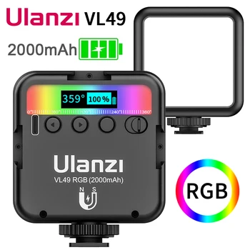 Ulanzi VL49 Mini RGB Video Light Lighting for Photography 2000mAh RGB LED Video Camera Light Vlog Fill Light Живо