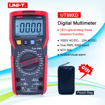 UNIT UT89XD TRMS цифров мултицет тестер ac волтметър dc амперметър капацитет частотное съпротива тестер с led тест