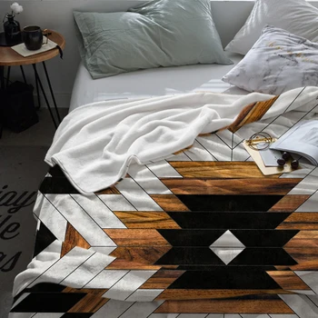 Urban Tribal Модел No. 5 - Aztec - бетон и дърво хвърля едно одеяло топло одеяло от микрофибър фланелевое пухени завивки за легла