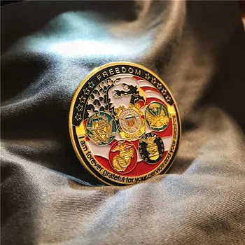 US Free Eagle Totem Proud Coin Military Family Challenge Coin Veteran Army Navy Marine Corps Armed Forces Collection Coins Gift